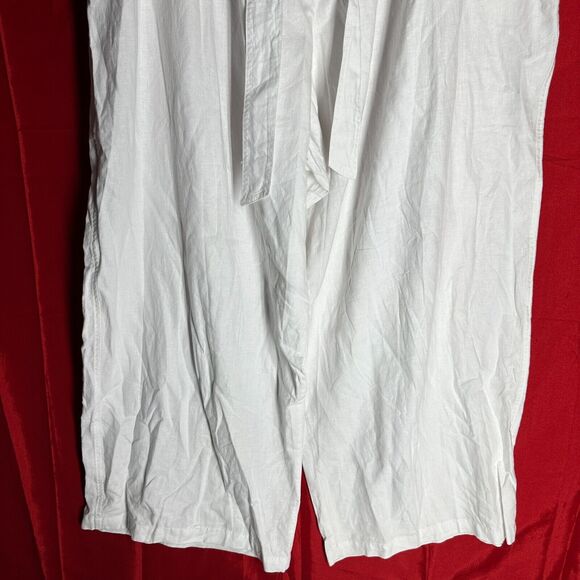 NWT Westbound Linen Blend Pull On Pants Women 3XS Smocked Elastic Waist Wide Leg - Picture 4 of 10